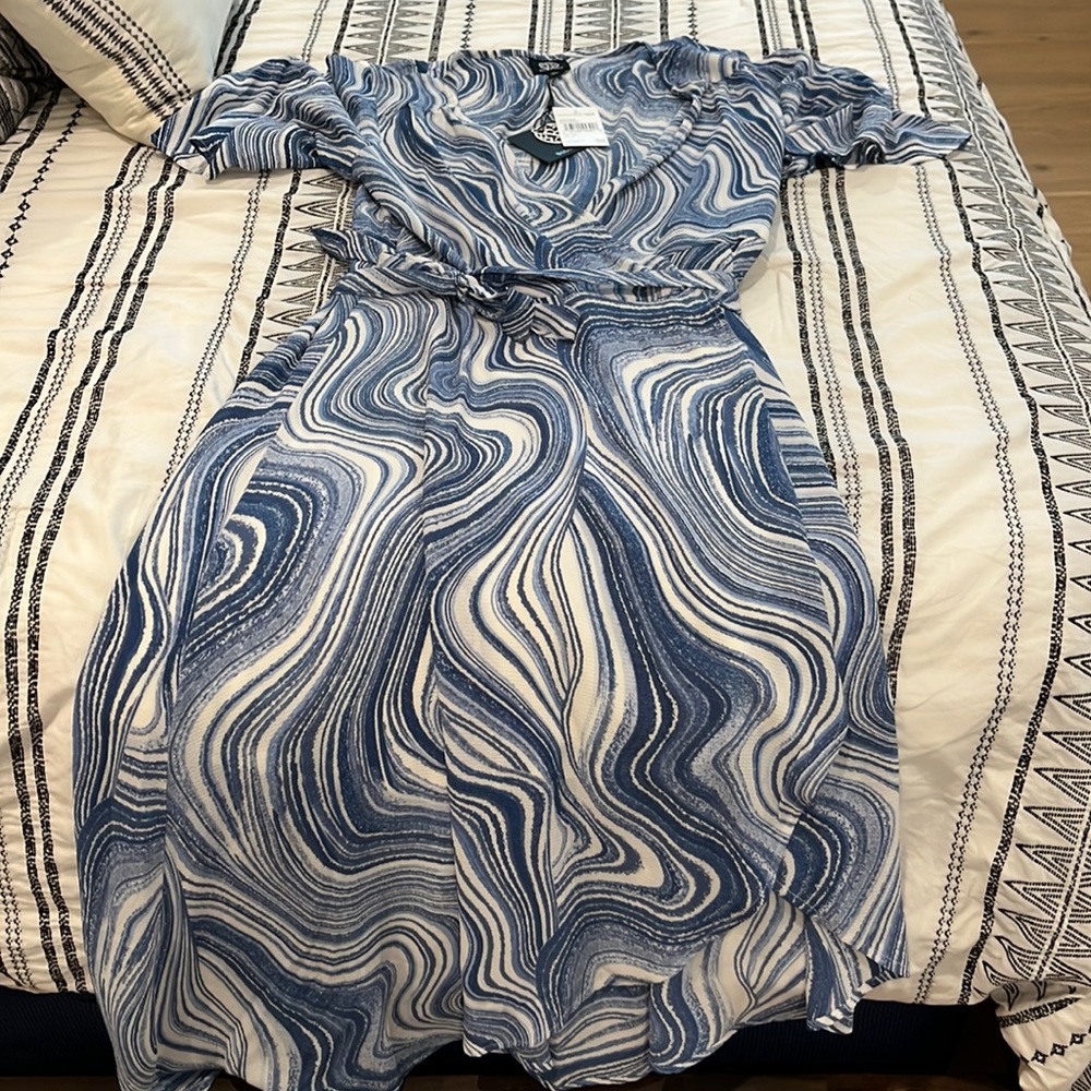 Bobear blue and white long dress